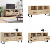 vidaXL Tv-meubel 102x36x50 cm bewerkt hout sonoma eikenkleurig - Tv-meubel - Tv-meubelen - Tv Kast - Opbergkast