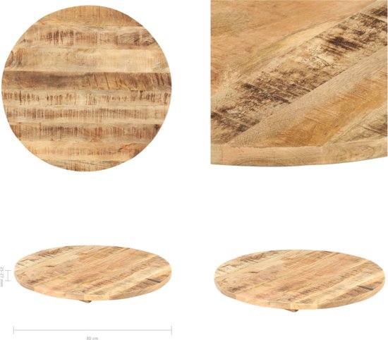 VidaXL Tafelblad rond 2,5 cm 80 cm massief teakhout VidaXL Tafelblad rond 2,5 cm 80 cm massief teakhout
