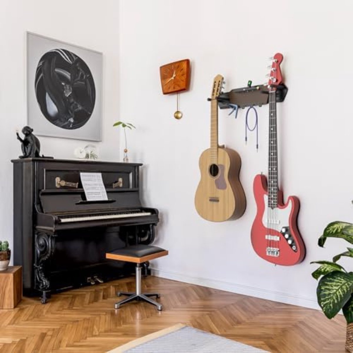 Yajun Elektrische Gitaar Muur Hanger Beugel Horizontale Akoestische Gitaar Houder Ijzer EVA Bass Stand Ukulele Rack Haak 60 cm
