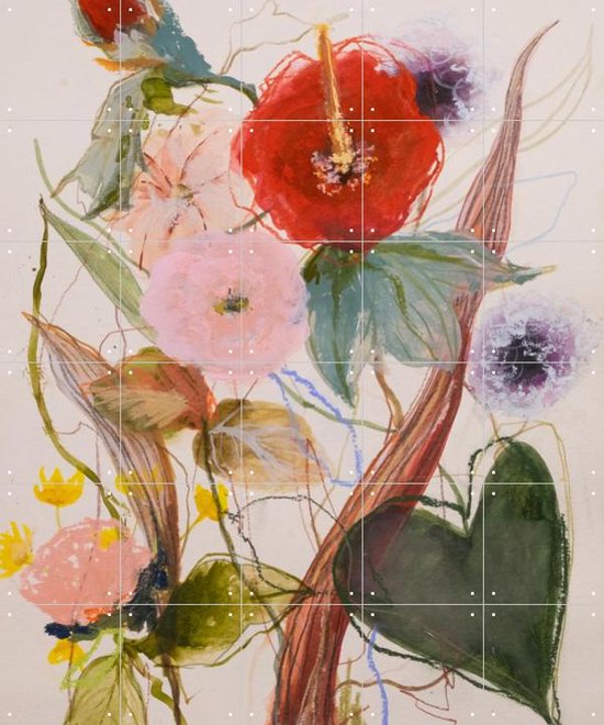 IXXI Flower Mix No. 1 - Wanddecoratie - Bloemen en Planten - 100 x 120 cm