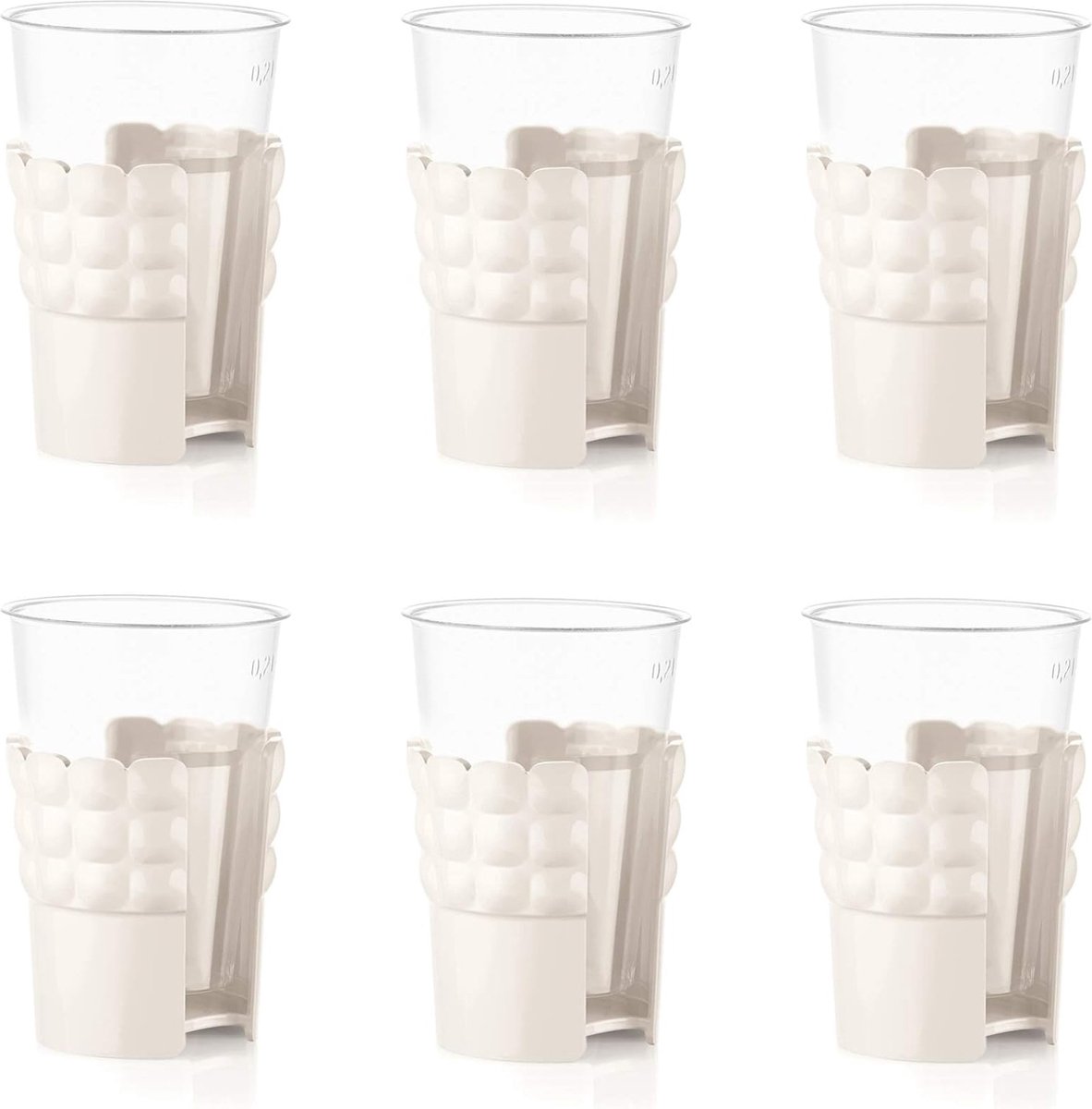 Set van 6 universele bekerhouders