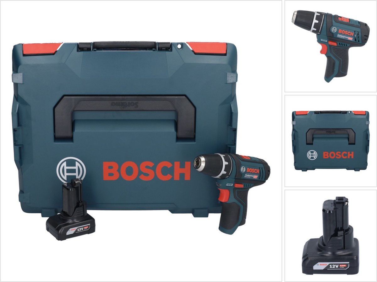 Bosch GSR 12V-15 Professional accuboormachine 12 V 30 Nm + 1x accu 6,0 Ah + L-Boxx - zonder oplader