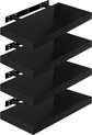 Volato Wandplank - Zwevende Ledge - Opbergdisplay - Boekenplank - Gemonteerd rek - Hangorganizer - Zwart - 50x22,9x3,8cm
