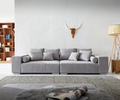 XXL-Sofa Marbeya grijs 285x115 cm met 10 kussens Grote Sofa