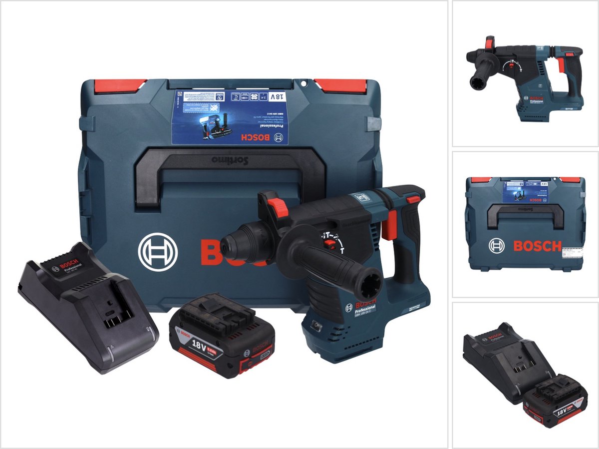 Bosch GBH 18V-24 C Professionele accu boorhamer 18 V 2,4 J Brushless SDS plus + 1x accu 5,0 Ah + lader + L-BOXX