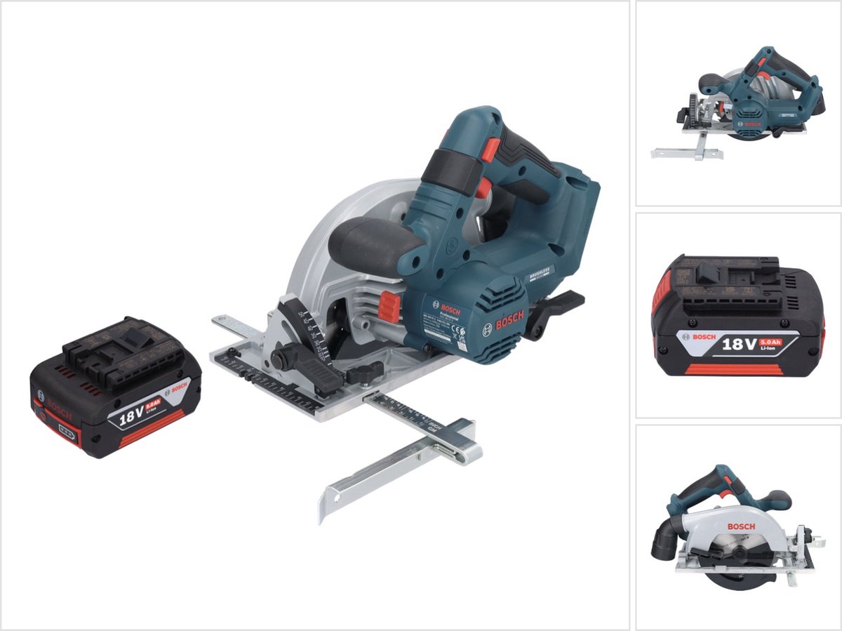 Bosch GKS 18V-57-2 Professionele accucirkelzaag 18 V 165 mm borstelloos + 1x accu 5.0 Ah - zonder oplader
