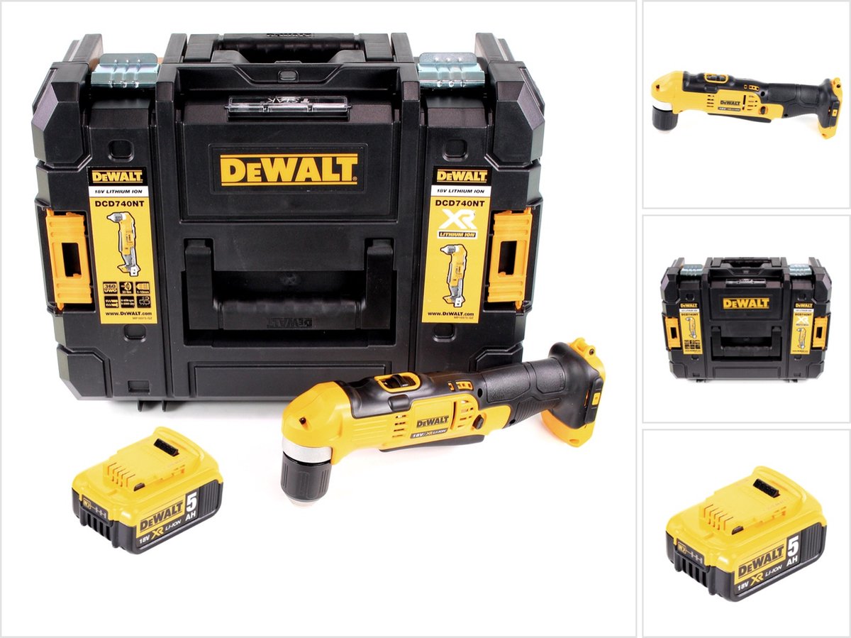 Dewalt DCD 740 NT accu-haakse boormachine 18V 33Nm + 1x 5,0Ah accu + TSTAK - zonder oplader