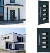 vidaXL Voordeur 110x210 cm aluminium en PVC antracietkleurig - Voordeur - Voordeuren - Buitendeur - Voor Deur