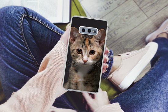 Coque Samsung Galaxy S10e - Chat - Zwart - Portrait - Coque de téléphone en Siliconen