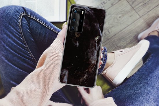 Coque Huawei P40 Pro - Panthère - Animal - Zwart - Coque de téléphone en Siliconen