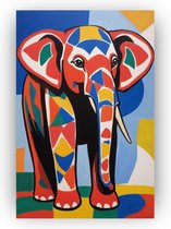 Olifant Henri Matisse stijl - Matisse canvas schilderijen - Schilderijen canvas olifant - Klassieke schilderijen - Schilderijen op canvas - Schilderijen - 40 x 60 cm 18mm