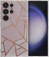 iMoshion Hoesje Geschikt voor Samsung Galaxy S24 Ultra Hoesje Siliconen - iMoshion Design hoesje - Meerkleurig / Pink Graphic