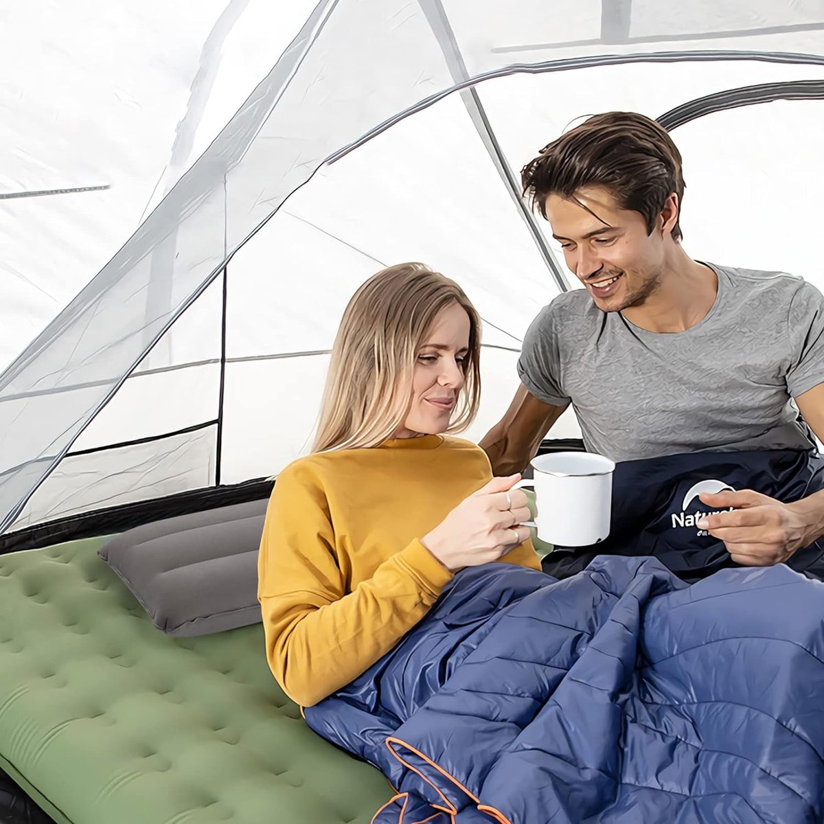 JU YING Opblaasbaar Campingkussen, Reiskussen, Grijs, 2 Stuks Luchtkussen Zandstrand Hoofdkussen Voor Kantoor Weekendtrip Strandvakantie Tentvakantie Blauw 1292648730