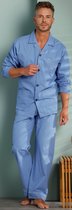 Robson Heren pyjama met gulp - knoopsluiting Martin - 60 - Blauw