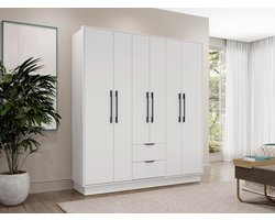 Vente-unique Kast met 6 deuren en 2 lades - L162 cm - Wit - FEOVA