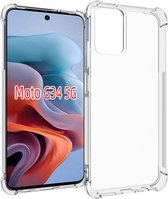iMoshion Hoesje Geschikt voor Motorola Moto G34 Hoesje Siliconen - iMoshion Shockproof Case - Transparant