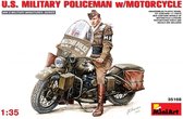 1:35 MiniArt 35168 U.S. Military policeman with motorcycle Plastic Modelbouwpakket