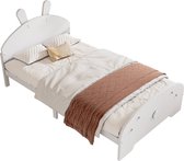 Merax Kinderbed in Konijnen Vorm 90x200 - Bed voor Kinderen - Eenpersoonsbed - Wit
