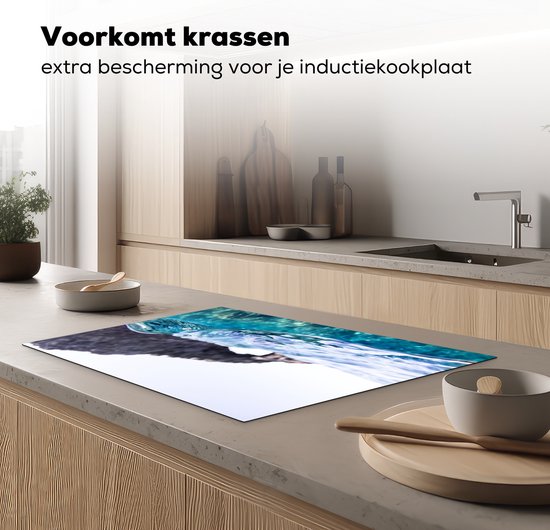 KitchenYeah® Inductie beschermer 78x52 cm - Water - Golf - Zee - Kookplaataccessoires - Afdekplaat voor kookplaat - Inductiebeschermer - Inductiemat - Inductieplaat mat
