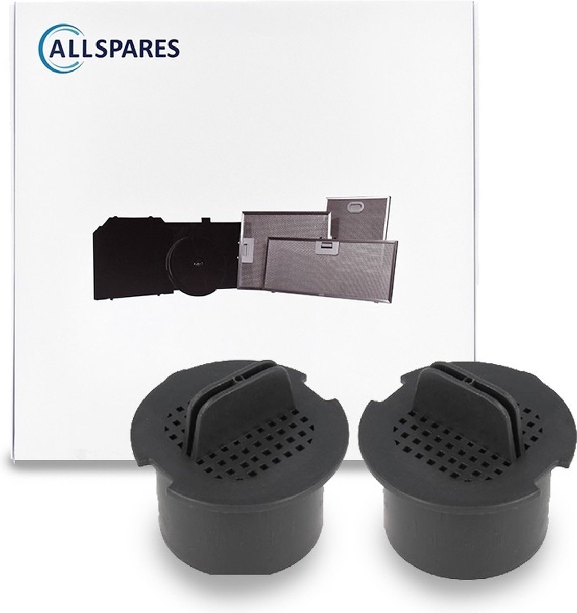 AllSpares Koolstoffilter (2 St.) voor Wijnkoelkasten geschikt voor Liebherr FreshAir 9447050 (40x40x26mm)