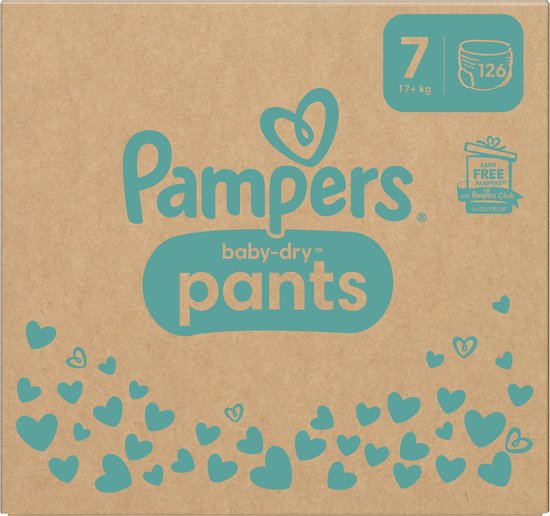 Pampers Baby-Dry Pants - Maat 7 (17kg+) - 126 Luierbroekjes - Maandbox - Pampers