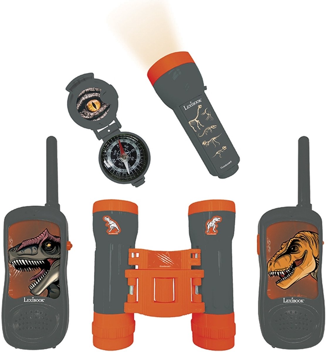 Dinosaur Avonturenset met walkie-talkies tot 120m, verrekijker en kompas