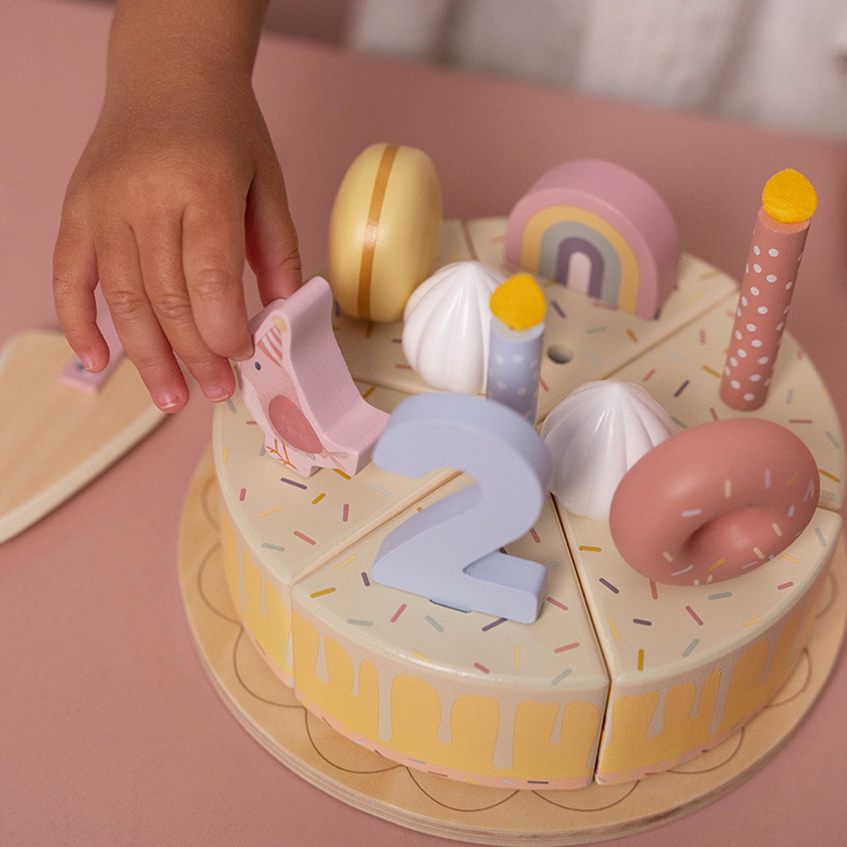 Little Dutch Houten verjaardagstaartje Pink FSC — afbeelding 5