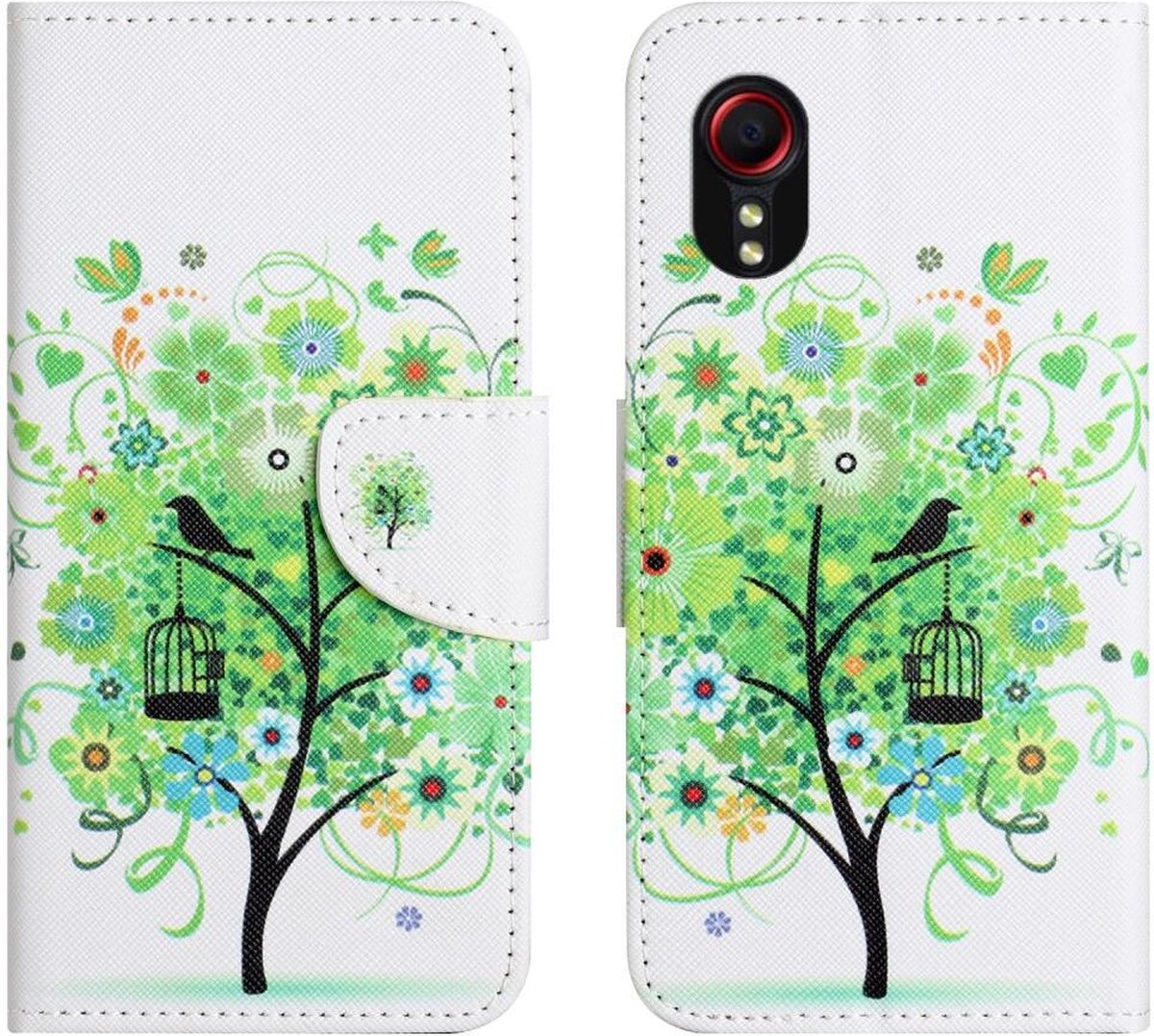 Hoesje Geschikt voor Samsung Galaxy Xcover 7 - Portemonnee Book Case - Boom Print
