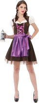 Partyxclusive Dirndl Claudia Dames Polyester Bruin/paars Maat M