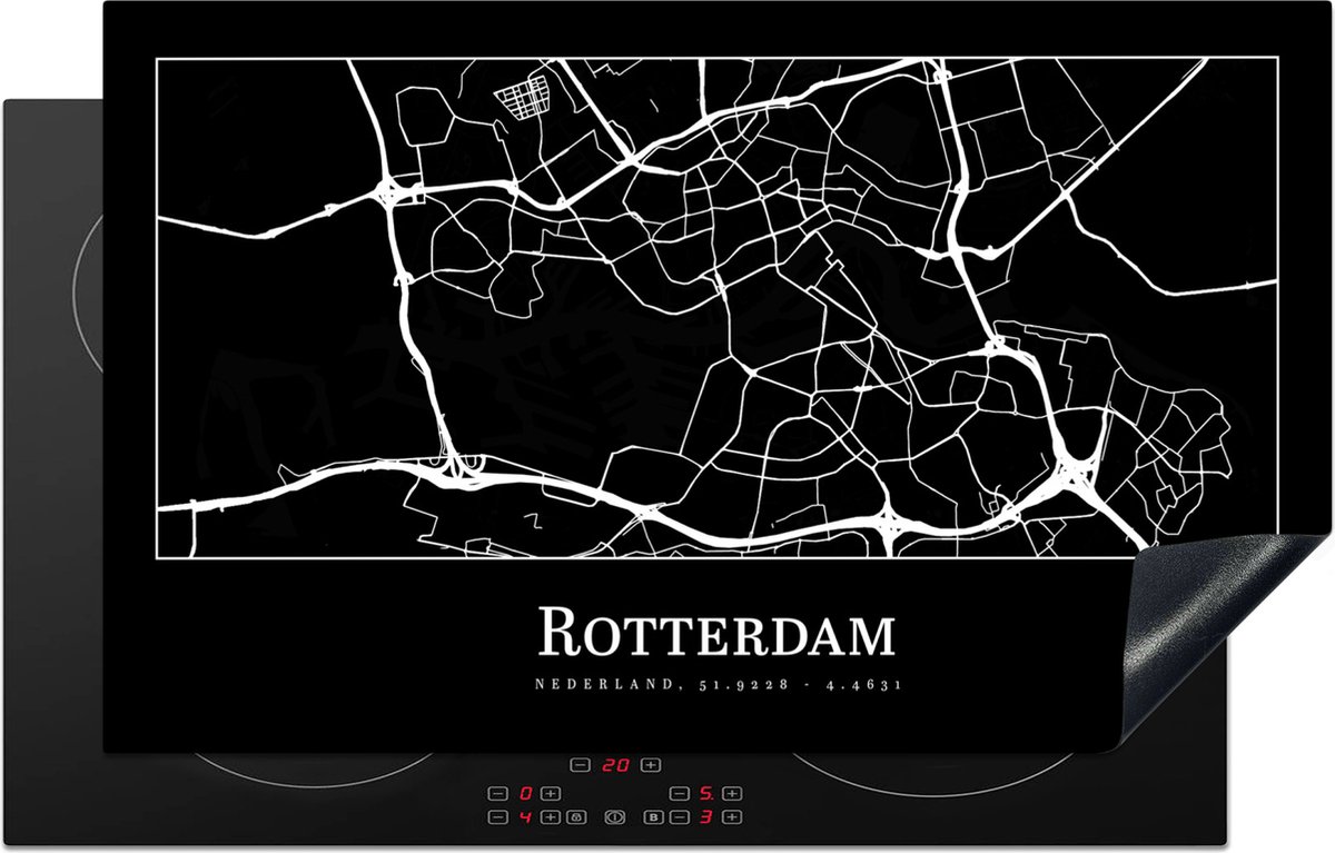 Inductie beschermer - Inductie Mat - Kookplaat beschermer - Rotterdam - Kaart - Stadskaart - Plattegrond - Inductie beschermer - Inductie Mat - Kookplaat Beschermer - 83x51.5 cm - Afdekplaat inductie - Inductiebeschermer