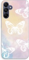Case Company® - Hoesje geschikt voor Samsung Galaxy A25 hoesje - White butterfly - Soft Cover Telefoonhoesje - Bescherming aan alle Kanten en Schermrand