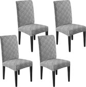 Housses de siège, lot de 4, housse de chaise élastique extensible, amovible, lavable, pour cuisine, restaurant, banquet, mariage (gris clair)