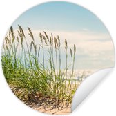 WallCircle - Muurstickers - Behangcirkel - Grassprieten in de duinen - 30x30 cm - Muurcirkel - Zelfklevend - Ronde Behangsticker