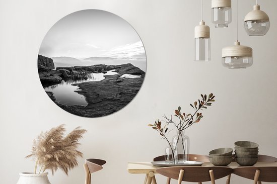 WallCircle - Wall Circle - Wall Circle Indoor - Photo Nature Noir et Blanc - 150x150 cm - Décoration murale - Peintures Ronds