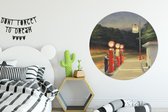 WallCircle - Wandcirkel ⌀ 120 - Benzine - Edward Hopper - Ronde schilderijen woonkamer - Wandbord rond - Muurdecoratie cirkel - Kamer decoratie binnen - Wanddecoratie muurcirkel - Woonaccessoires XXL