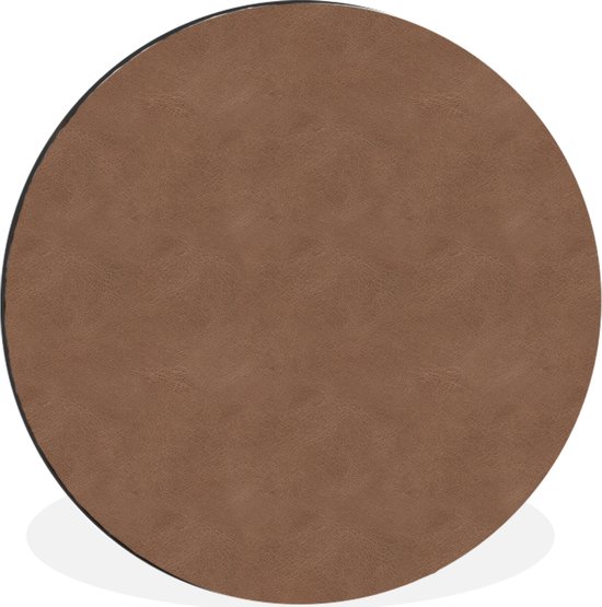 WallCircle - Wall Circle - Wall Circle - Cuir - Marron - Animaux - Aluminium - Dibond - 90x90 cm - Intérieur et Extérieur