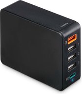 Hama Oplaadstation - 5 Poorten - 3x USB-A poort - 1x USB-C PD - 1x Qualcomm poort - 51 W - Snellader - Geschikt voor Smartphone en Tablet - Zwart