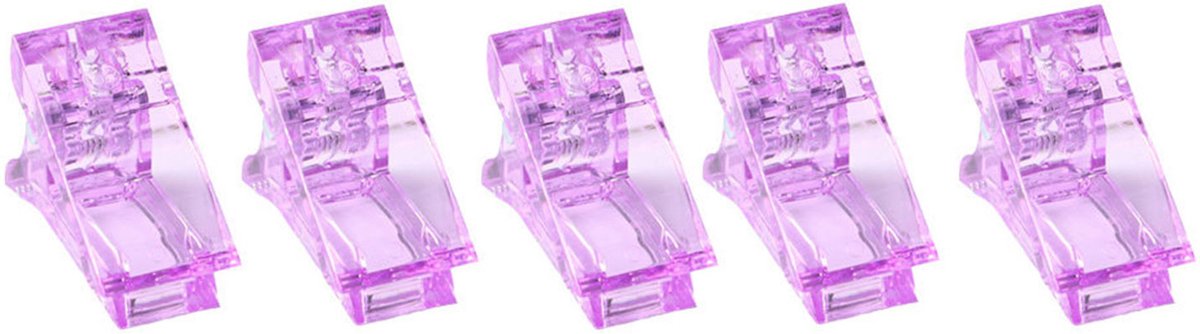 Goedkoopste Somstyle 5x Luxe Polygel Klem - Nagelklem - Nagellak Remover Clips - Nail Art Tool - Transparant - Lila