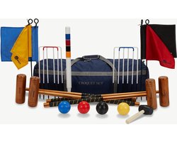 Engelse Tuin Croquet Set - Tuinspel - prachtige originele set, 4-persoons met Luxe Draagtas Klasse en Geweldig met Luxe Draagtas Klasse en Geweldig