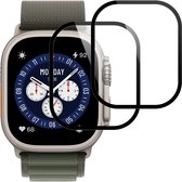 Screenprotector Geschikt voor: Apple Watch 41mm Series 9/8/7 - ultraheldere beschermfolie van gehard glas - 3D volledige dekking, 9H hardheid - bubbelvrij - 2 stuks