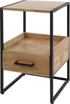 Table de chevet xs avec 1 tiroir et compartiment ouvert | acacia massif bien sûr | 35x35x55cm | chambre à coucher | design moderne et compact