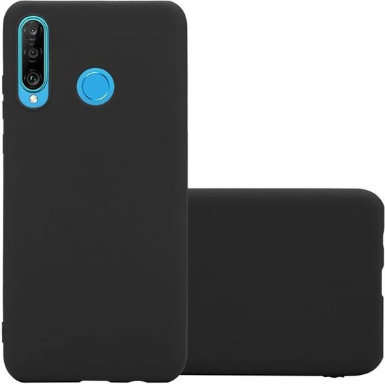 Coque adaptée pour Huawei P30 Lite, coque en Siliconen , coque arrière Zwart