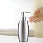 Zeepdispenser, 350 ml, roestvrij staal, dispenser voor vloeibare zeep, 18 x 5,4 cm, afwasmiddeldispenser, badkamer, vloeibare zeep, lotiondispenser, vloeibare zeepdispenser voor