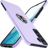 Telefoonhoesje Met Vingerring & Magneet voor Telefoohouders - Hoesje Geschikt voor: Samsung Galaxy S21 - Anti-drop harde cover - Paars