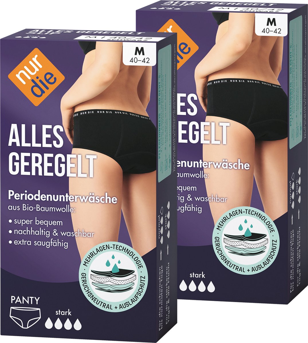 NUR DIE Periodiek ondergoed Alle gereguleerde inlegkruisjes sterk