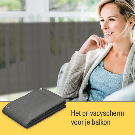 Balkondoek antraciet 90 cm van de rol