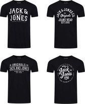 Jack & Jones Heren T-Shirt JJLINO 4 Pack regular fit Veelkleurig S Ronde Hals Volwassenen