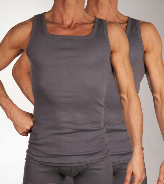 Mango Singlet - 2 Pack Box grey - maat L (L) - Heren Volwassenen - 100% katoen- 685-7850-box grey-L