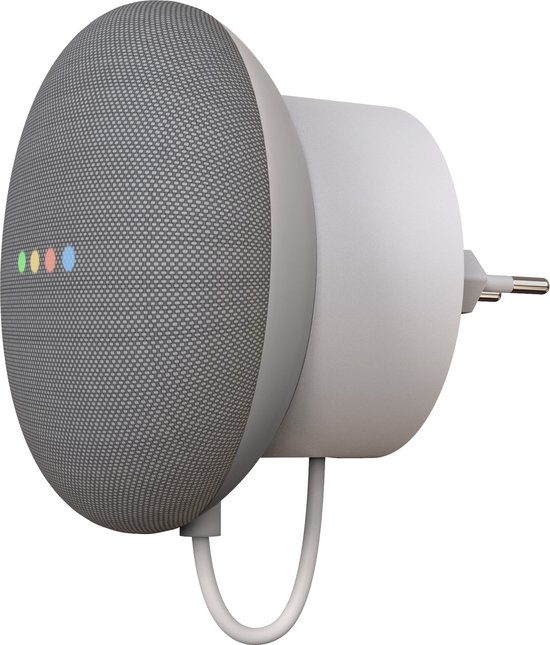 Houder voor Google Nest Mini – Wall Mount - Compact - 2nd Gen - Verbergt loshangende kabels – Wit