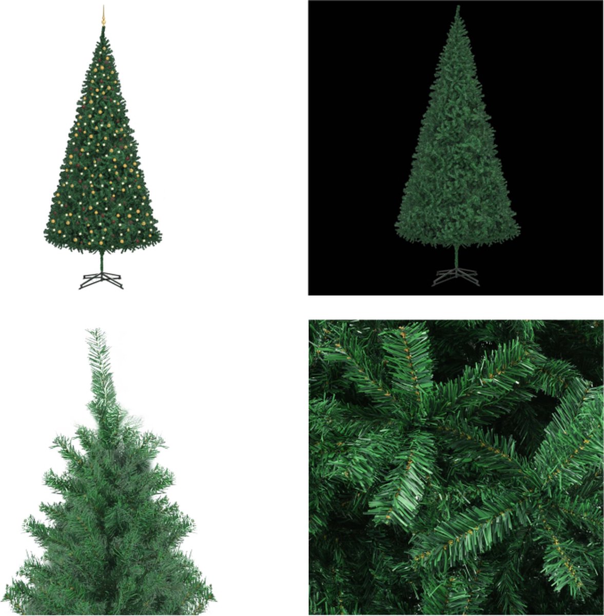 vidaXL Kunstkerstboom met LED's en kerstballen 500 cm groen - Kunstkerstboom - Kunstkerstbomen - Kerstboom - Kerstdecoratie